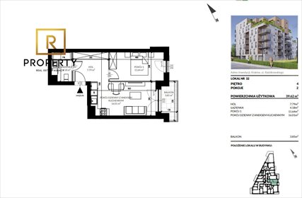 Mieszkanie dwupokojowe na sprzedaż Kraków, Bronowice, Eljasza Walerego Radzikowskiego 40m2 Foto 2