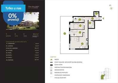 Nowoczesne 4-pokojowe mieszkanie z balkonem. mieszkanie Bydgoszcz, Flisy, Mińska