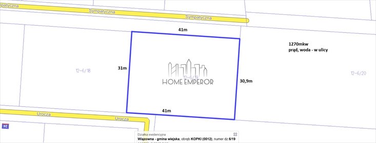 działka na sprzedaż 1270m2 działka Kopki, Urocza