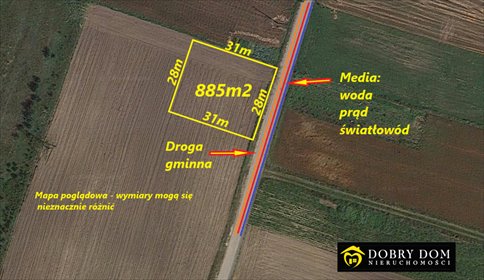 działka na sprzedaż 885m2 działka Dobrzyniewo Duże