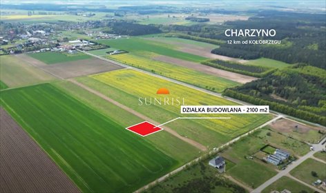 Działka 2100 m² z mediami, blisko Kołobrzegu działka Charzyno, Zielona