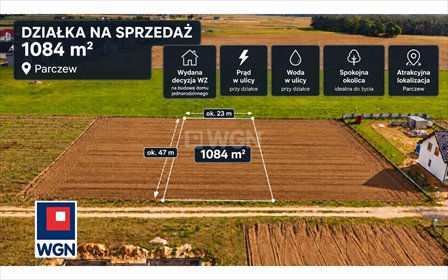 Do sprzedania działka 1084 m² w Parczewie z WZ i mediami działka Parczew, Parczew, Wrzosowa