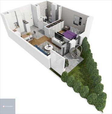 Nowoczesne 2-pokojowe mieszkanie z tarasem i smart home mieszkanie Gliwice, Szafirowa
