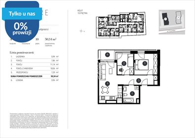 Przestronne 3-pokojowe mieszkanie 51,55 m² w Bydgoszczy mieszkanie Bydgoszcz, Toruńska