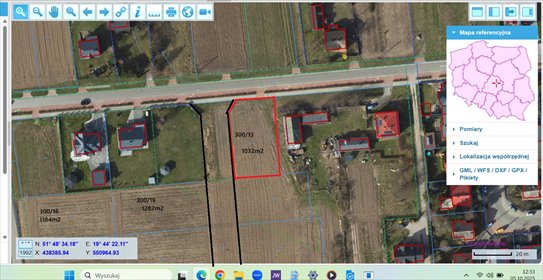 działka na sprzedaż 1032m2 działka Brzeziny