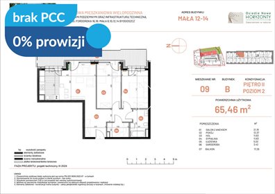 Do sprzedania przestronne 3-pokojowe mieszkanie 65,46 m² w Bydgoszczy mieszkanie Bydgoszcz, Fordońska