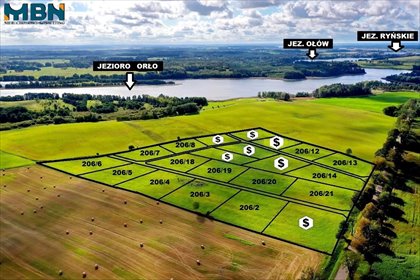 działka na sprzedaż 3142m2 działka Ryn, Orło