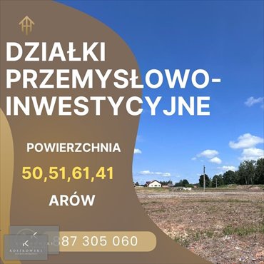 Działki produkcyjno-usługowe (5000 m²) w Pokoju (blisko drogi wojewódzkiej) działka Pokój, gmina Pokój