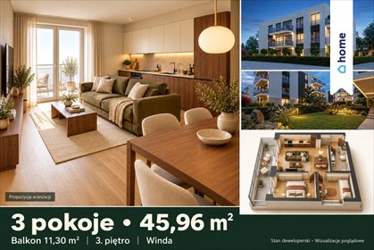 Sprzedam przestronne 3-pokojowe mieszkanie 45,96 m² w Poznaniu mieszkanie Poznań