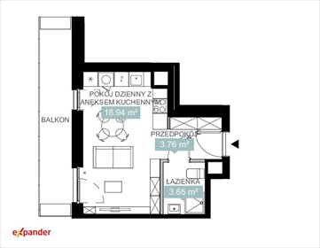 mieszkanie na sprzedaż 26m2 mieszkanie Katowice, ks. Piotra Skargi