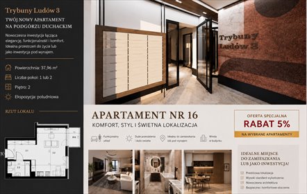 Nowoczesne 37,96 m² w Krakowie - zapraszam mieszkanie Kraków, Podgórze Duchackie, Podgórze Duchackie, Trybuny Ludów