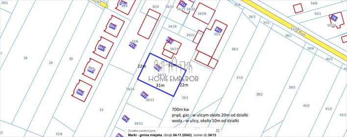 działka na sprzedaż 700m2 działka Marki, Leopolda Lisa Kuli