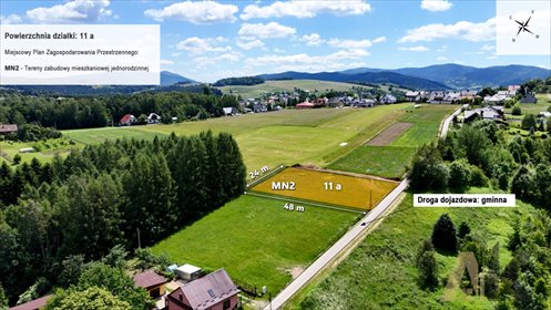Na sprzedaż widokowa działka 1100 m² w Mystkowie działka Mystków