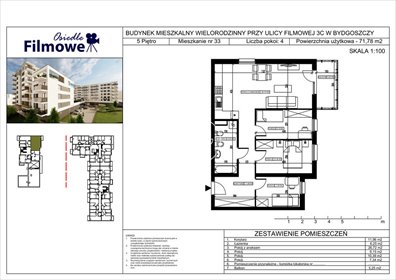 mieszkanie na sprzedaż 72m2 mieszkanie Bydgoszcz, Bartodzieje Małe, Filmowa