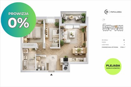 mieszkanie na sprzedaż 58m2 mieszkanie Warszawa, Włochy, Popularna