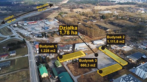 Polecam magazyny 3000 m² z biurami, blisko granic lokal użytkowy Ełk, Konieczki