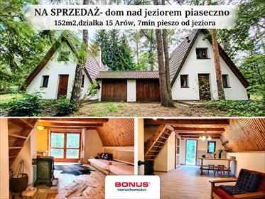 Przestronny dom 152 m2 nad Jeziorem Piaseczno. dom Rozpłucie Pierwsze
