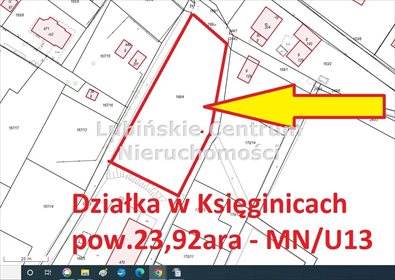 Sprzedam działkę usługową 23,92 ha z mediami w Księginicach działka Księginice