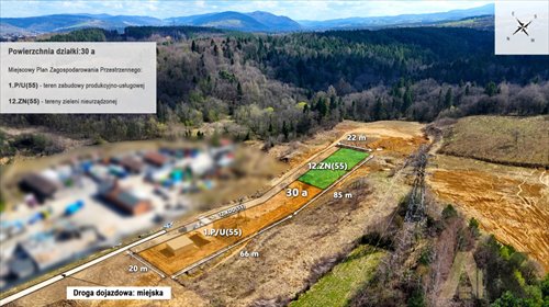 działka na sprzedaż 3001m2 działka Nowy Sącz, Zakładników