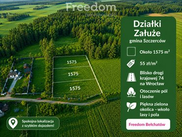 Na sprzedaż trzy działki budowlane 0,5 ha w Załużu działka Załuże