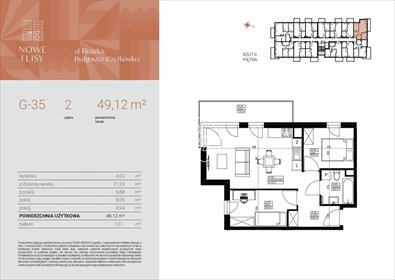 mieszkanie na sprzedaż 49m2 mieszkanie Bydgoszcz, Czyżkówko, Flisacka