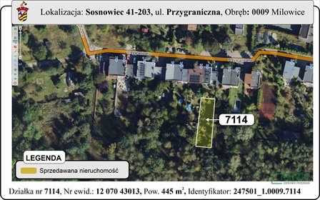 działka na sprzedaż 445m2 działka Sosnowiec, Milowice, Przygraniczna