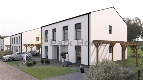 Nowoczesny bliźniak z ogrodem i garażem w Przybyszewie dom Przybyszewo