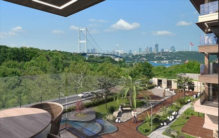 Widok na Bosfor! Komfortowe 5-pokojowe mieszkanie w kompleksie mieszkanie Beylerbeyi, Beylerbeyi, Üsküdar, Stambuł