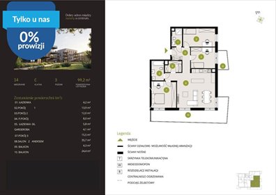 Polecam nowoczesne 4-pokojowe mieszkanie z balkonem i ogródkiem mieszkanie Bydgoszcz, Flisy, Mińska