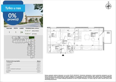 Przestronne 3-pokojowe mieszkanie na Osielsku z balkonem mieszkanie Osielsko, Aleja Adama Mickiewicza
