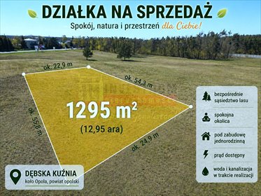 Działka pod dom w Dębskiej Kuźni – 1295 m², las, spokojna okolica działka Dębska Kuźnia