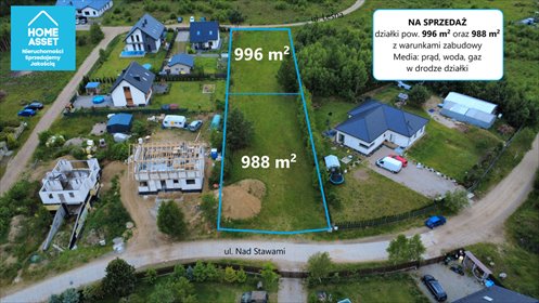 działka na sprzedaż 996m2 działka Domatówko, Nad Stawem