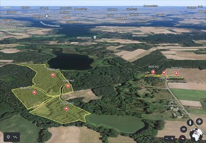 Działka 1,85 ha z dostępem do jezior i lasów – idealna inwestycja działka Wymysłowo
