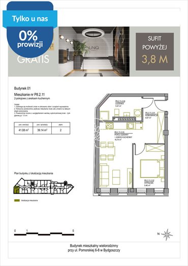 Dwupokojowe mieszkanie w centrum Bydgoszczy, 39,63 m2 mieszkanie Bydgoszcz, Centrum, Pomorska