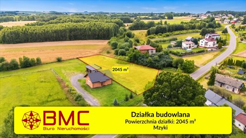Działka 2045 m² z mediami, lasami i spokojem działka Mzyki, Szkolna