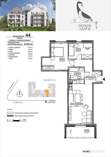 mieszkanie na sprzedaż 64m2 mieszkanie Osielsko, Dzikiej Gęsi