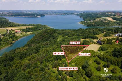 Widokowa działka budowlana (38 ar) nad Zalewem Dobczyckim działka Brzezowa
