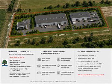 Sprzedam działkę 17 847 m² pod usługi i przemysł w Turowicach działka Turowice