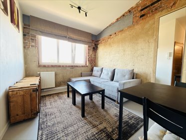 Industrialny loft 28 m² z wysokimi sufitami i funkcjonalnym układem mieszkanie Wrocław, Fabryczna, Górnicza