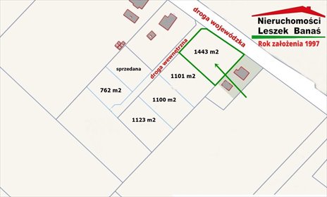 działka na sprzedaż 1443m2 działka Robakowo