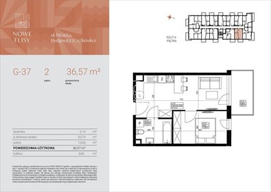 mieszkanie na sprzedaż 37m2 mieszkanie Bydgoszcz, Czyżkówko, Flisacka