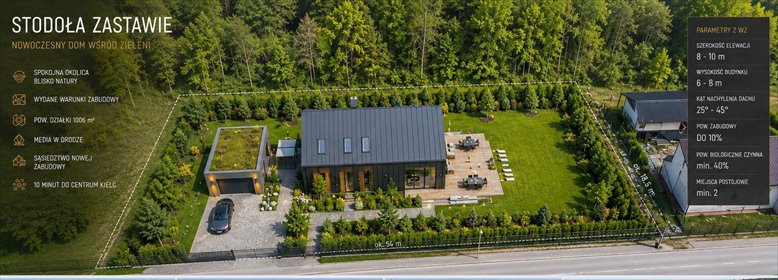 Działka pod nowoczesną rezydencję z zielenią i prywatnością działka Kielce, Zastawie