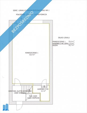 lokal użytkowy na sprzedaż 55m2 lokal użytkowy Kłodzko, Grunwaldzka