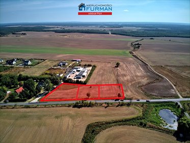 Działka 1565 m² z prądem i wodą, płaska, prostokąt działka Pokrzywnica