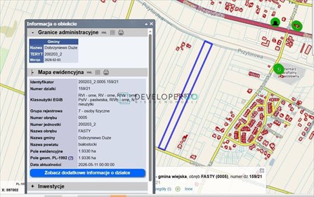 Działka 1,93 ha pod domy jednorodzinne z mediami działka Białystok, Fasty, Leśna