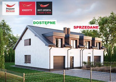 Segment lewy domu bliźniaczego w Baninie, 128,55 m2, garaż dom Banino, Kubusia Puchatka