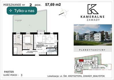 mieszkanie na sprzedaż 58m2 mieszkanie Białystok, Zawady
