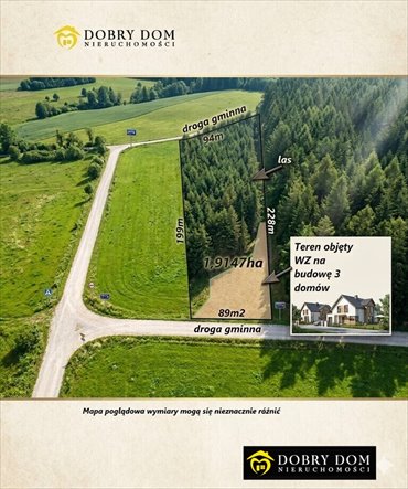 Działka 19 147 m² z WZ na 3 domy i lasem w Rohozy działka Iwanki, Rohozy