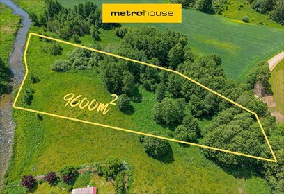Działka 9600 m² nad rzeką z dostępem do Jeziora Łaźno działka Mazury