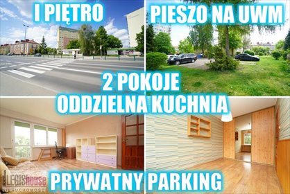 Dwupokojowe mieszkanie 48,3 m2 z balkonem, blisko UWM mieszkanie Olsztyn, Śródmieście